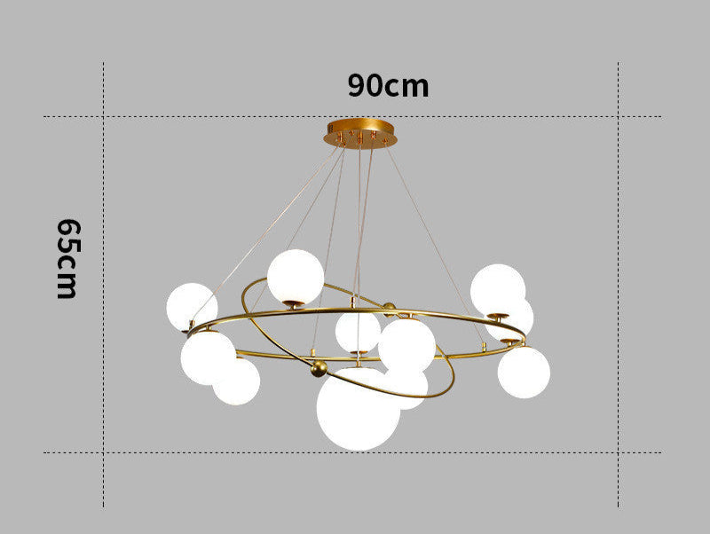 Modern ljuskrona med stilren design.