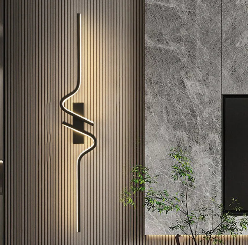 Modern Minimalistisk Svart Vägglampa