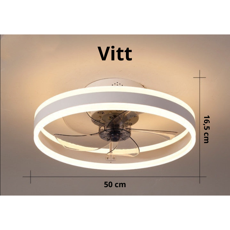 Modern LED-takfläkt med belysning