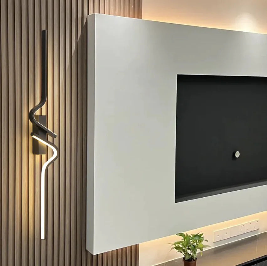 Modern Minimalistisk Svart Vägglampa