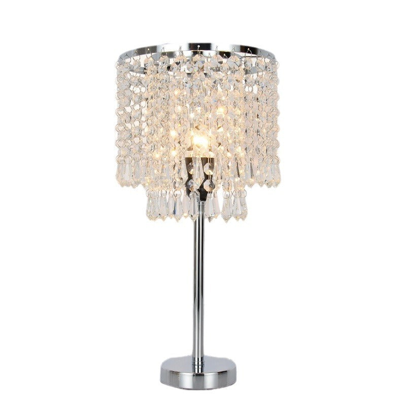 Kristallbordslampa för sovrums- och sängbord