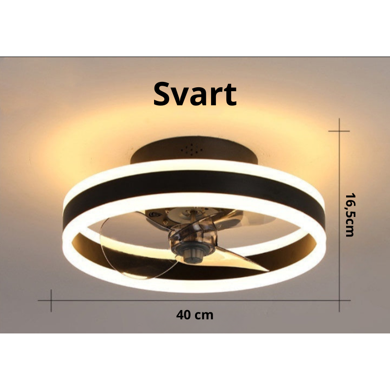 Modern LED-takfläkt med belysning
