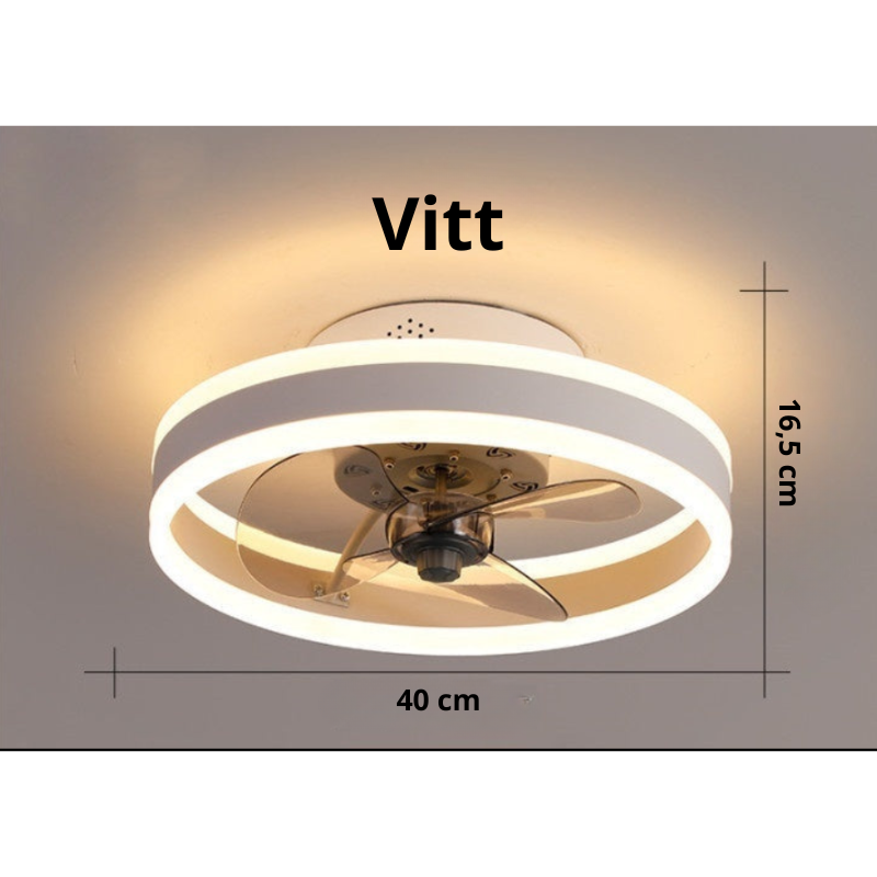 Modern LED-takfläkt med belysning