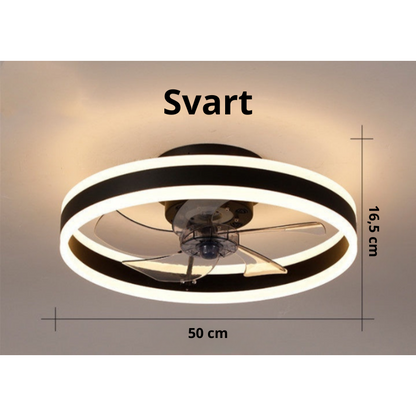 Modern LED-takfläkt med belysning