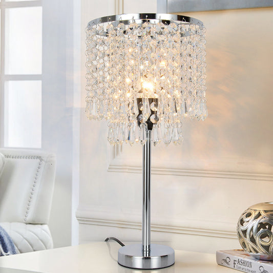 Kristallbordslampa för sovrums- och sängbord